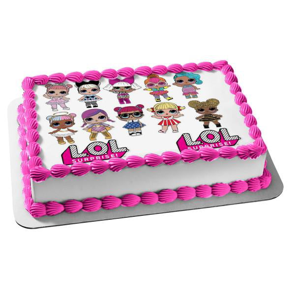 LOL doll Cake Topper Edible Image Icing printed topper GF Vegan Easy To apply
